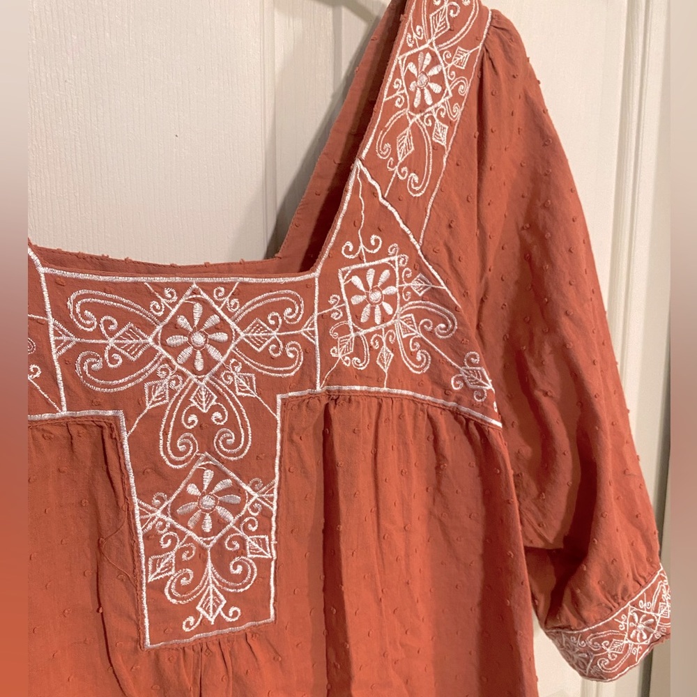anthropologie Gentle Folk Embroidered Blouse • 10 Medium